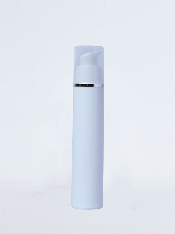 50 ML PP White PP Airless Bottles BA14 With Clear PP Over Cap